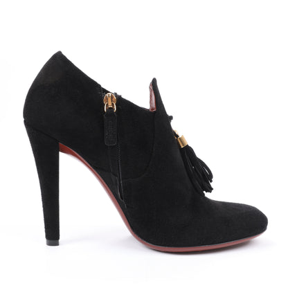 Gucci Black Suede Tasseled Ankle Boots - Size 37.5 EU 298169