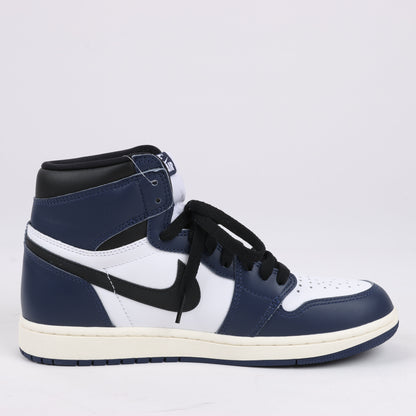 Nike Air Jordan Leather High-Top Sneakers in White x Navy DZ5485-401
