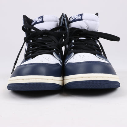 Nike Air Jordan Leather High-Top Sneakers in White x Navy DZ5485-401