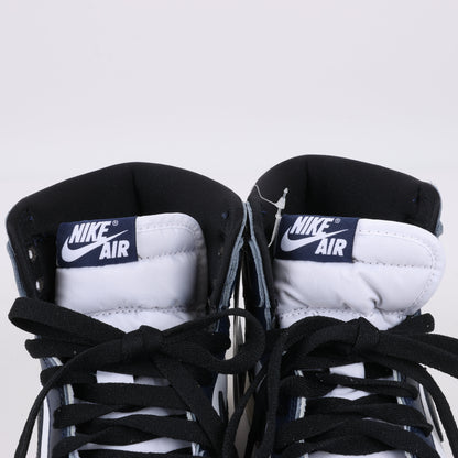 Nike Air Jordan Leather High-Top Sneakers in White x Navy DZ5485-401