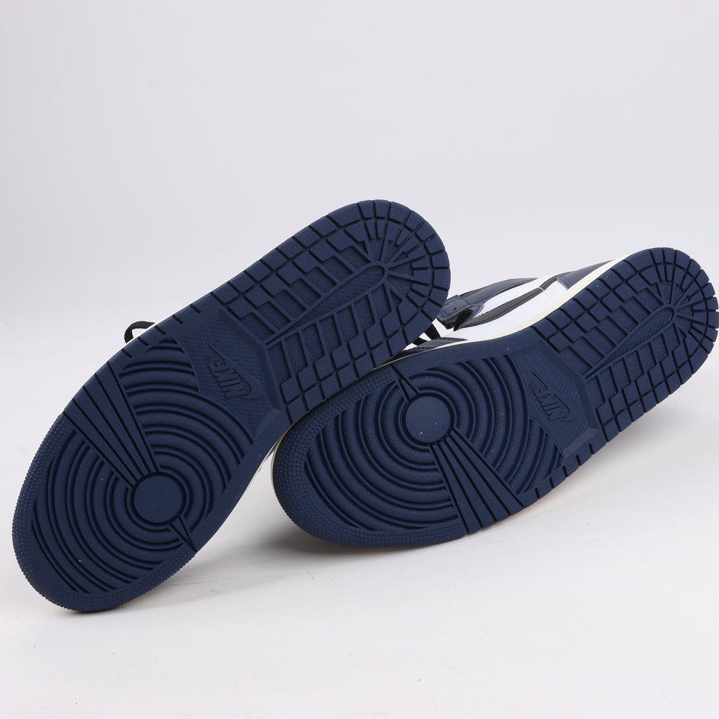Nike Air Jordan Leather High-Top Sneakers in White x Navy DZ5485-401