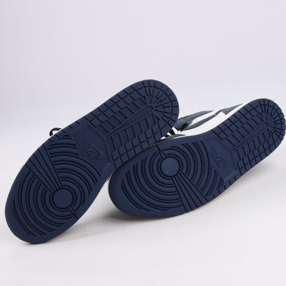 Nike Air Jordan Leather High-Top Sneakers in White x Navy DZ5485-401