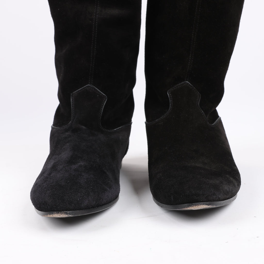 Celine Chat Botté Over-The-Knee Flat Boot in Suede Calfskin in Size 38 RM0220