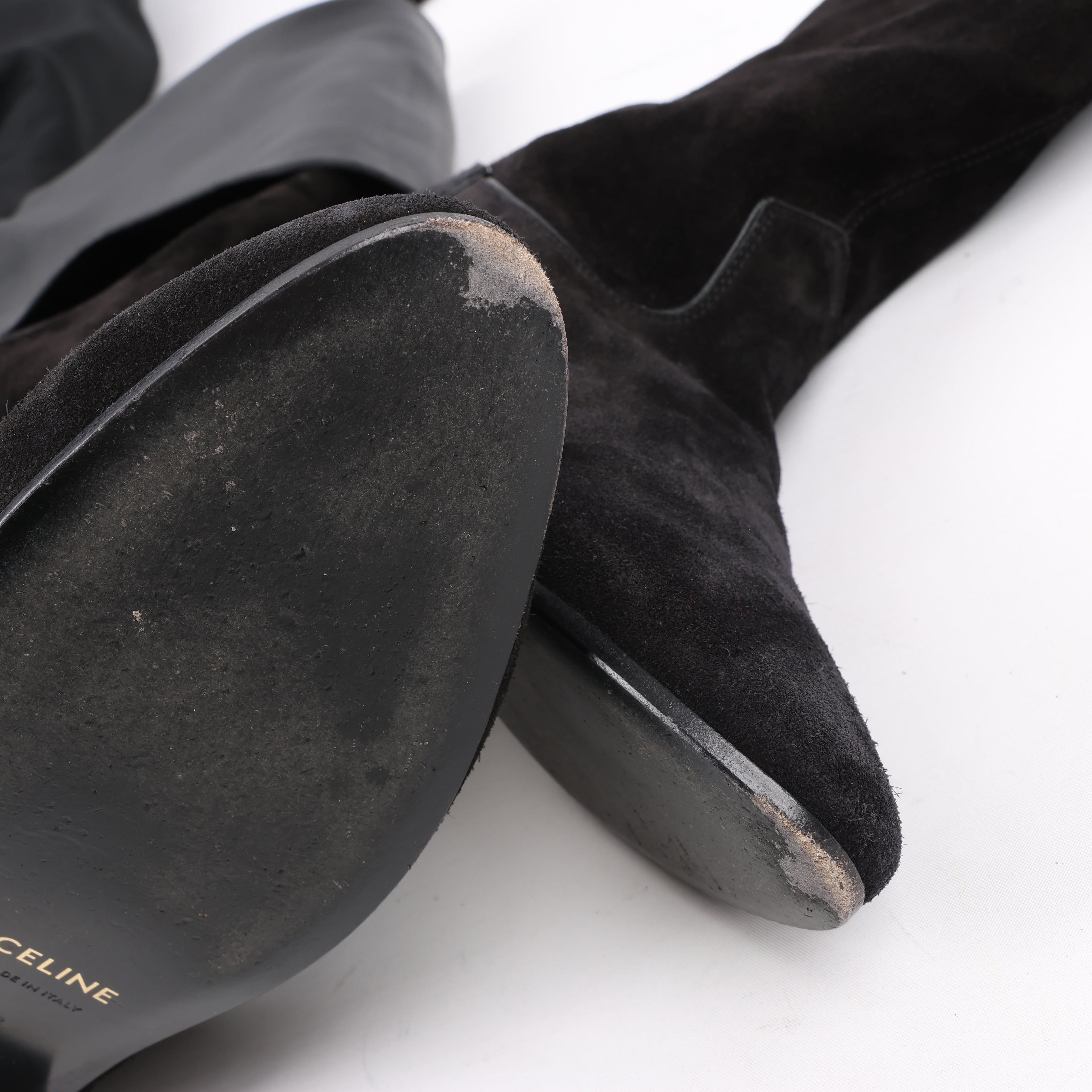 Celine Chat Botté Over-The-Knee Flat Boot in Suede Calfskin in Size 38 RM0220
