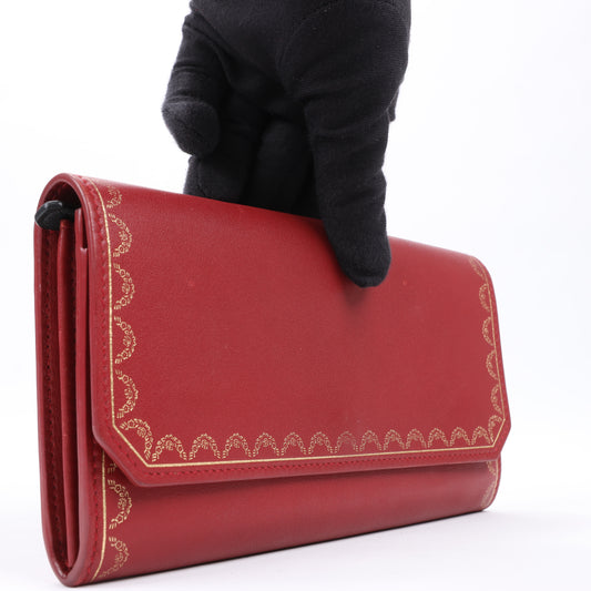 Portefeuille long en cuir Cartier Garland Doo Cartier bordeaux