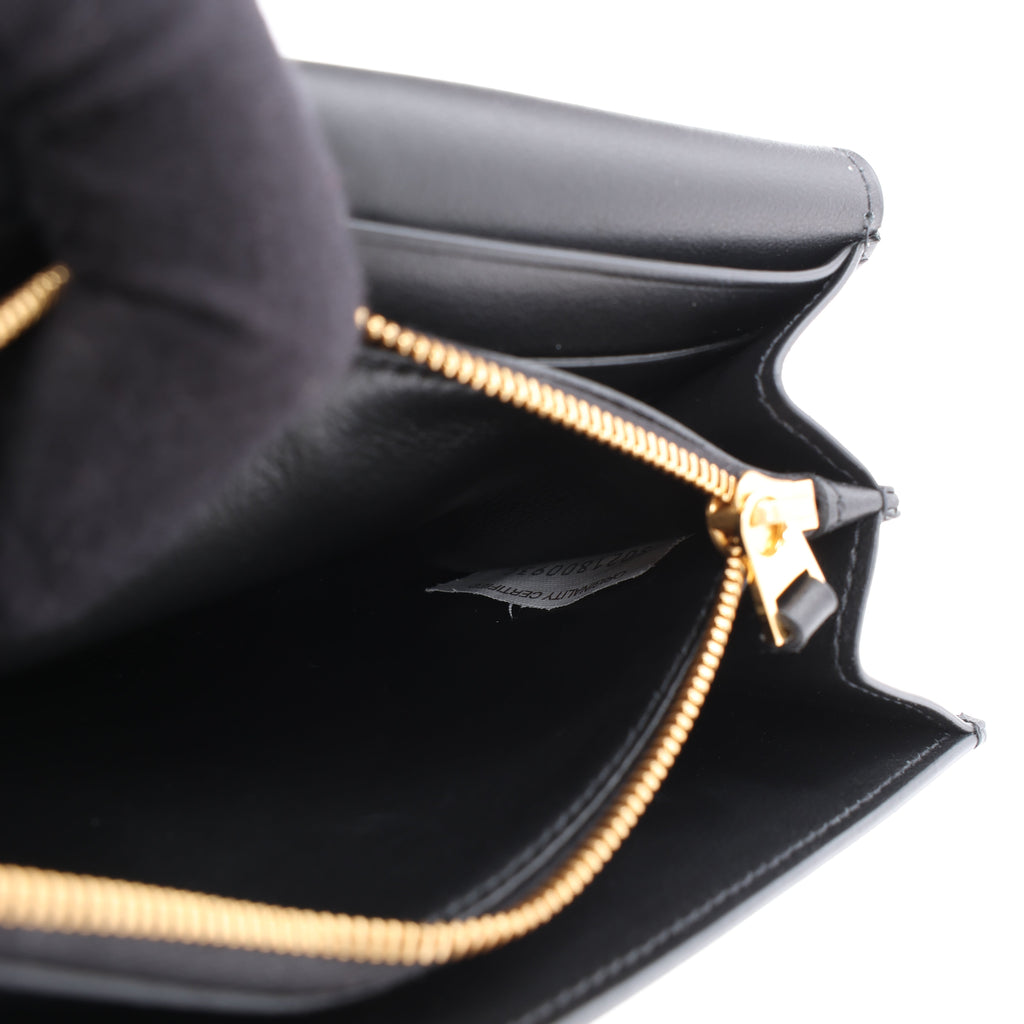 Bottega Veneta Black Smooth Leather Continental Wallet