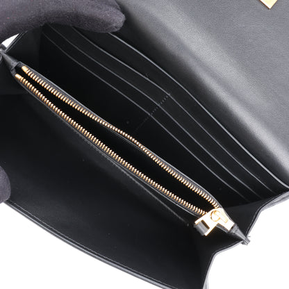 Bottega Veneta Black Smooth Leather Continental Wallet