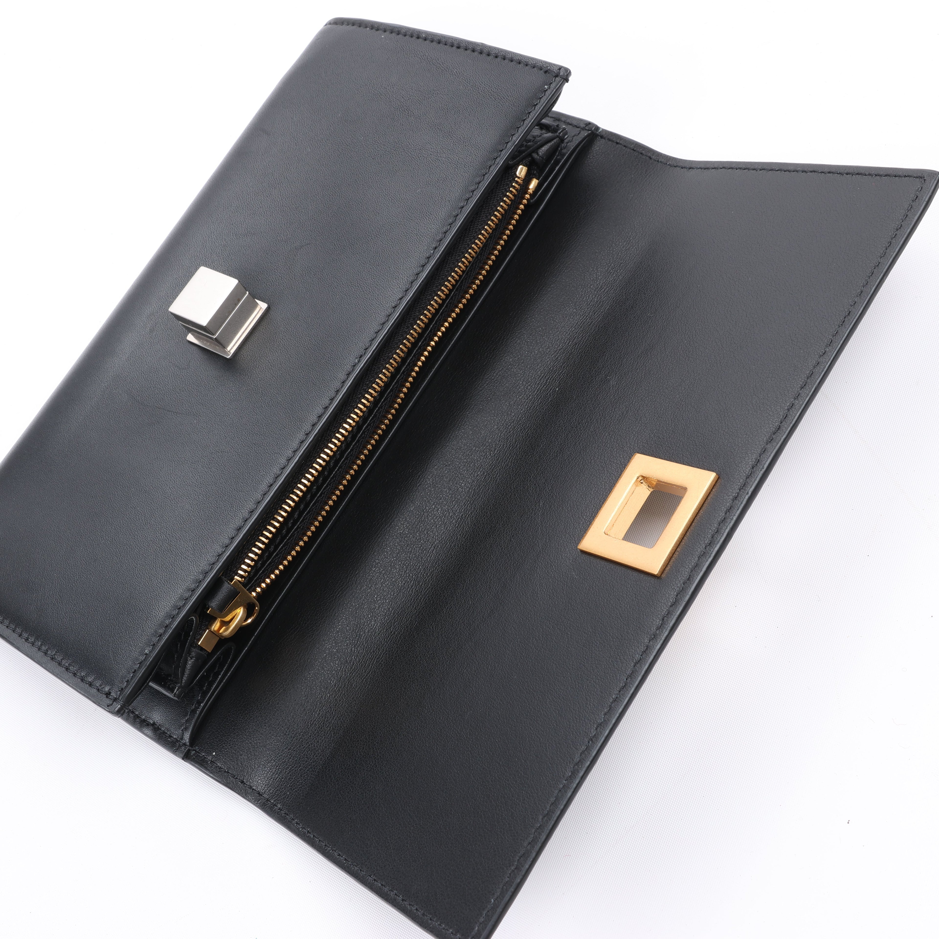 Bottega Veneta Black Smooth Leather Continental Wallet
