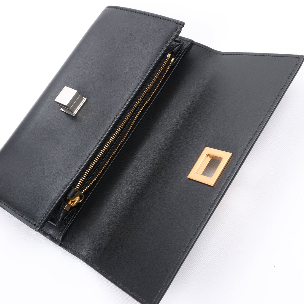Bottega Veneta Black Smooth Leather Continental Wallet