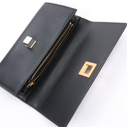 Bottega Veneta Black Smooth Leather Continental Wallet