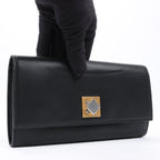 Bottega Veneta Black Smooth Leather Continental Wallet