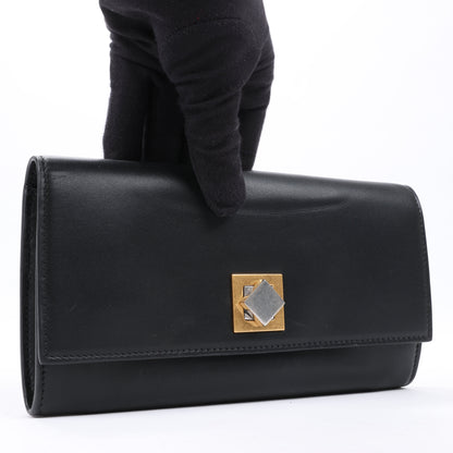 Bottega Veneta Black Smooth Leather Continental Wallet