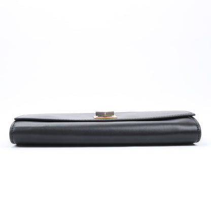 Portefeuille continental en cuir lisse noir Bottega Veneta