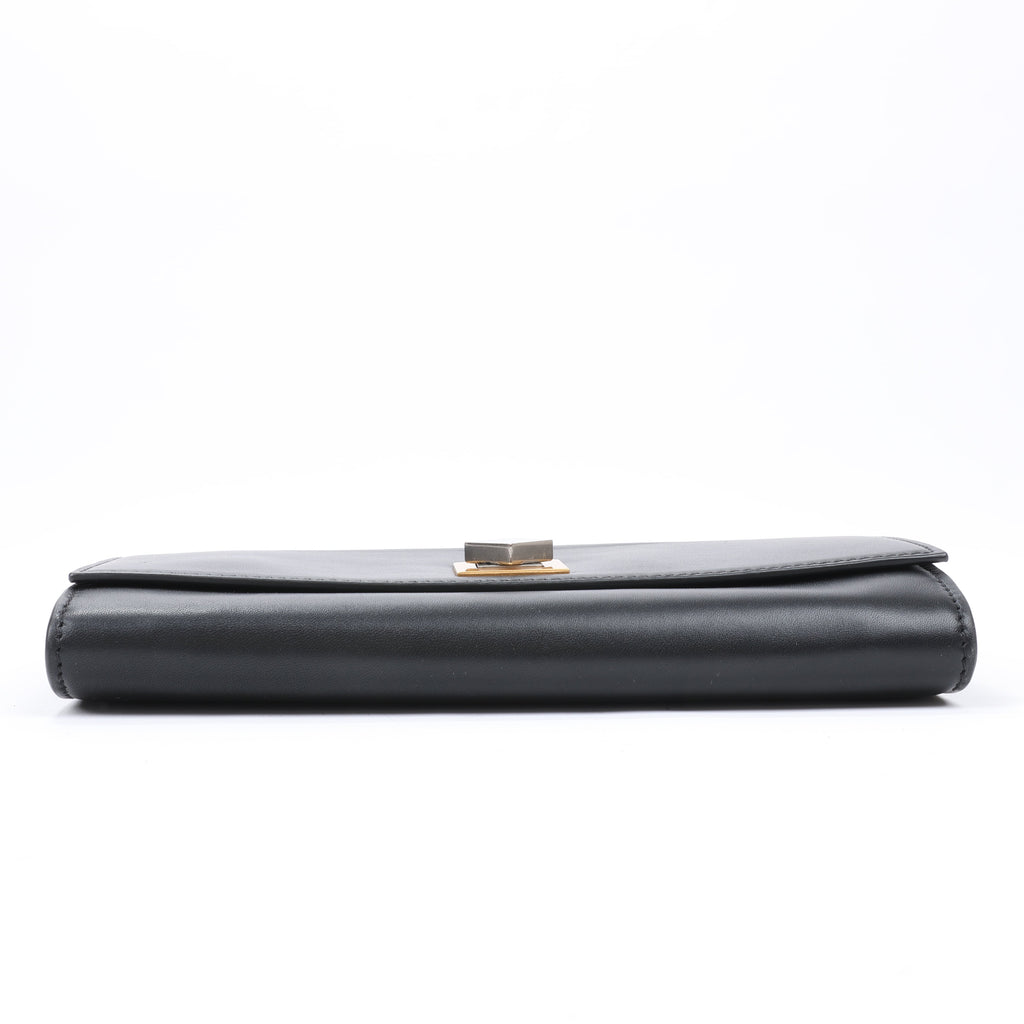 Bottega Veneta Black Smooth Leather Continental Wallet