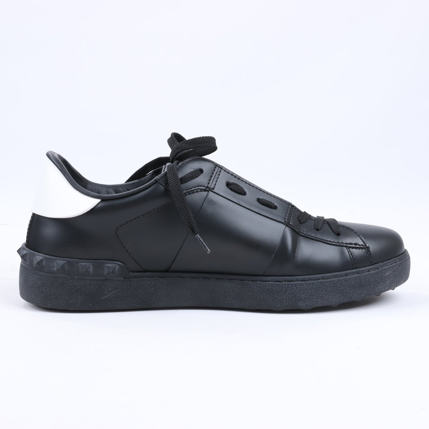 Valentino Garavani VLTN Leder-Sneakers in Schwarz x Weiß, Größe 42 EU