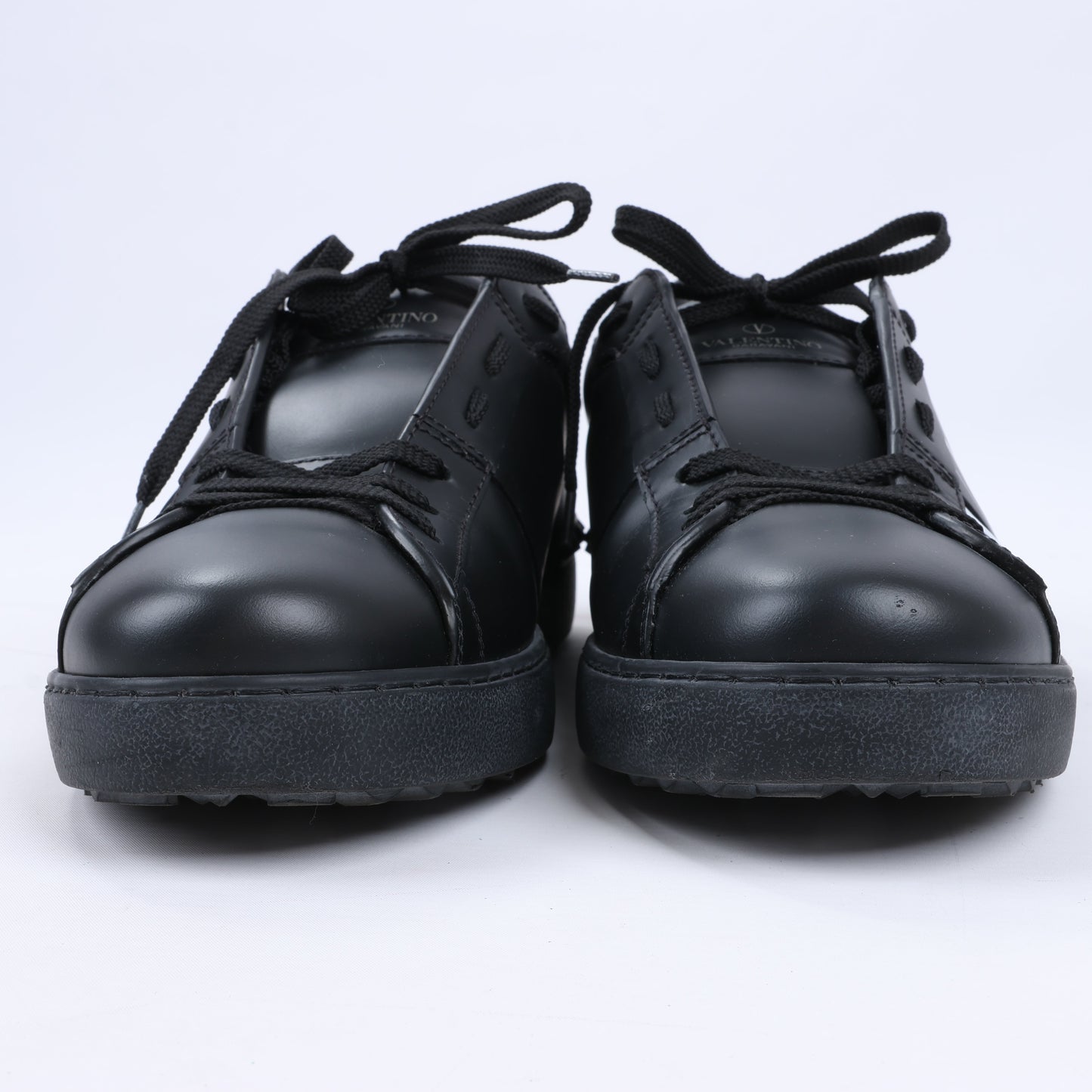 Valentino Garavani VLTN Leder-Sneakers in Schwarz x Weiß, Größe 42 EU