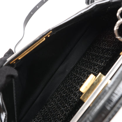 Fendi Peekaboo Patent Leather 2Way Handbag in Black 8BN211