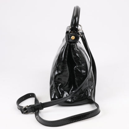 Fendi Peekaboo Patent Leather 2Way Handbag in Black 8BN211