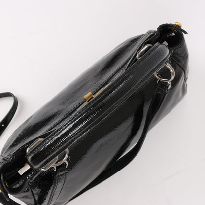 Fendi Peekaboo Patent Leather 2Way Handbag in Black 8BN211