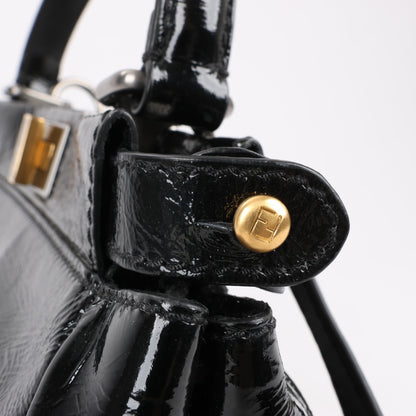 Fendi Peekaboo Patent Leather 2Way Handbag in Black 8BN211