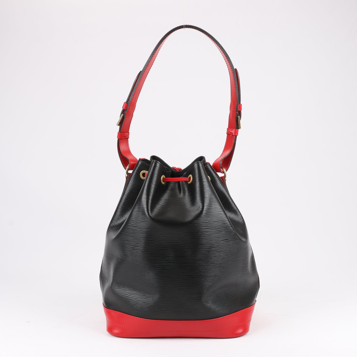 LOUIS VUITTON Epi Leather Noe Shoulder Bag in Black x Castilian Red