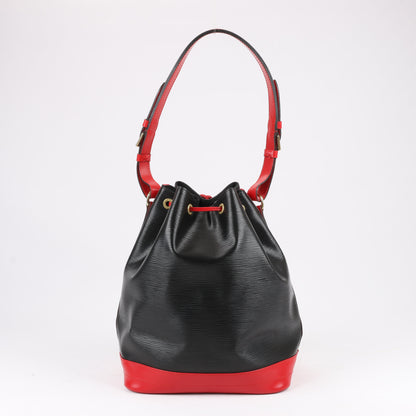 LOUIS VUITTON Epi Leather Noe Shoulder Bag in Black x Castilian Red