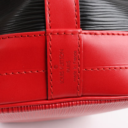 LOUIS VUITTON Epi Leather Noe Shoulder Bag in Black x Castilian Red