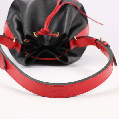 LOUIS VUITTON Epi Leather Noe Shoulder Bag in Black x Castilian Red