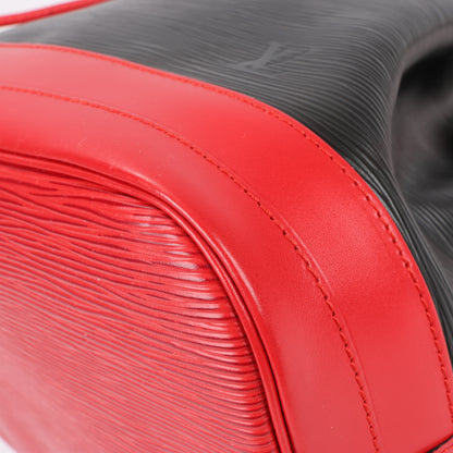 LOUIS VUITTON Epi Leather Noe Shoulder Bag in Black x Castilian Red