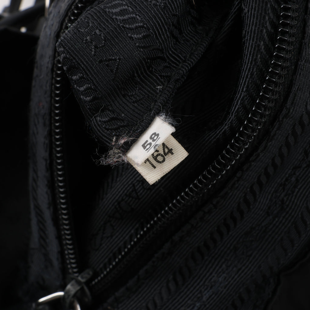 Prada Tessuto Fabric x Leather Backpack in Black
