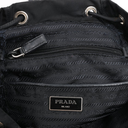 Sac à dos Prada en tissu et cuir noir