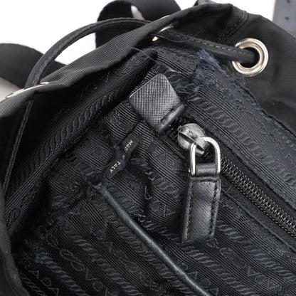 Sac à dos Prada en tissu et cuir noir