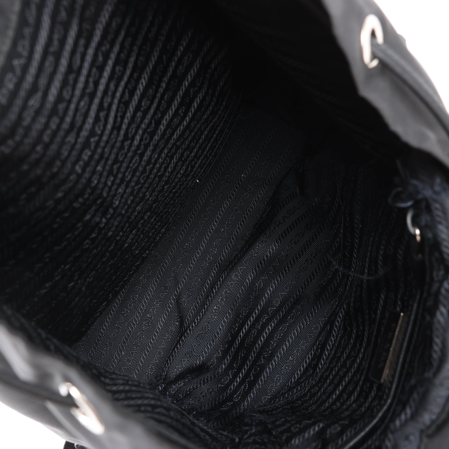 Prada Tessuto Fabric x Leather Backpack in Black