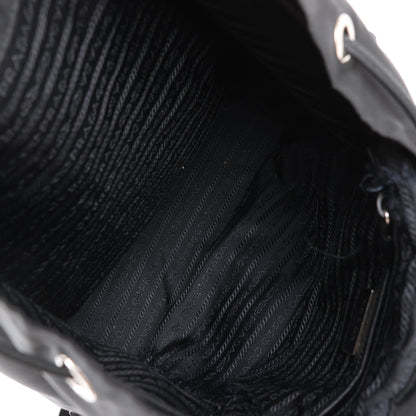 Prada Tessuto Fabric x Leather Backpack in Black