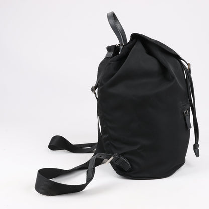 Prada Tessuto Fabric x Leather Backpack in Black