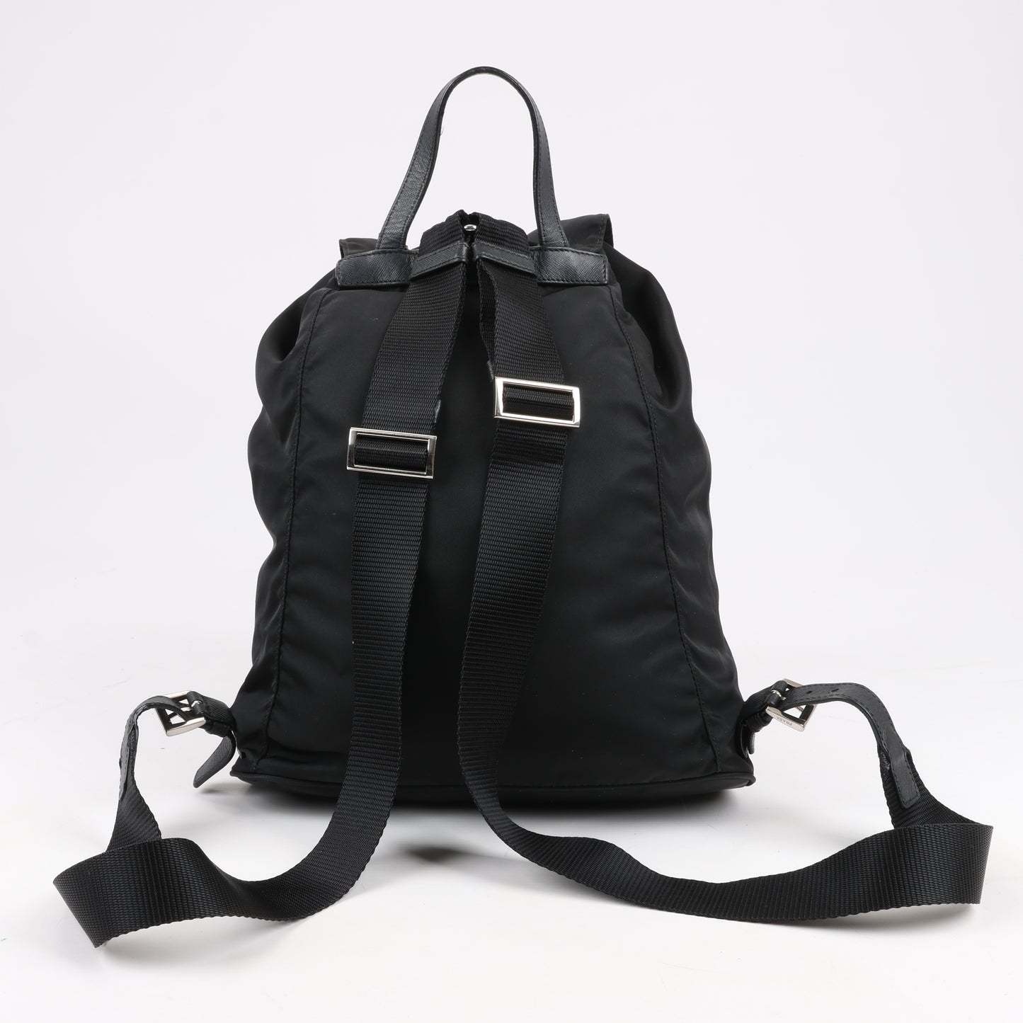 Sac à dos Prada en tissu et cuir noir