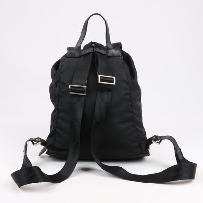 Prada Tessuto Fabric x Leather Backpack in Black