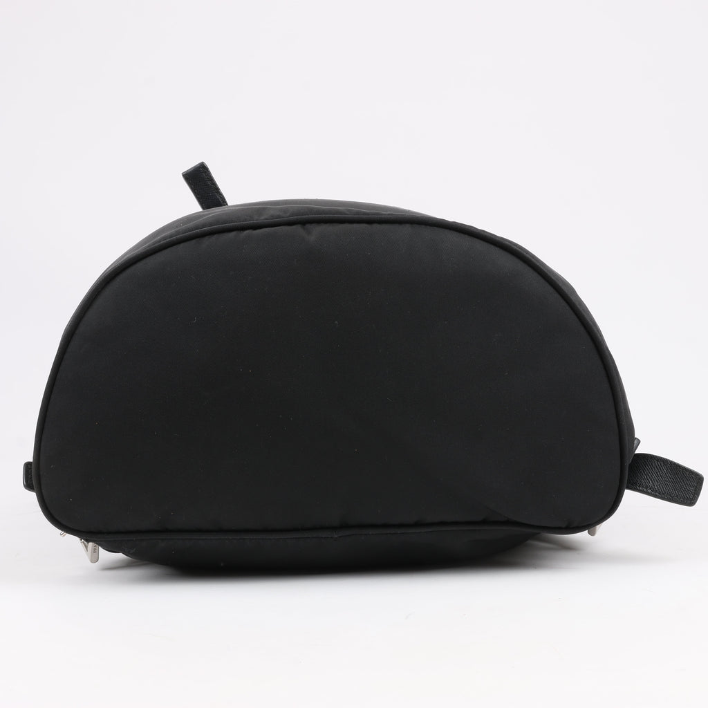 Prada Tessuto Fabric x Leather Backpack in Black