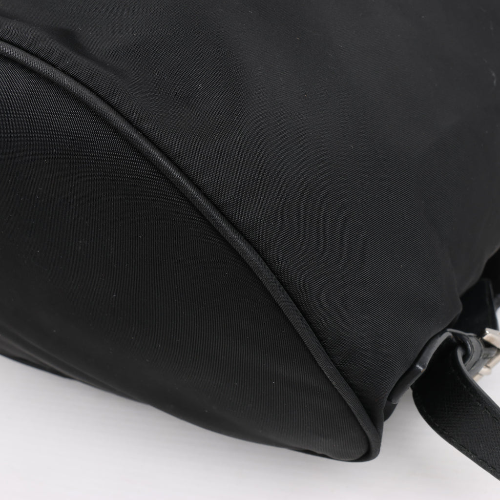 Prada Tessuto Fabric x Leather Backpack in Black