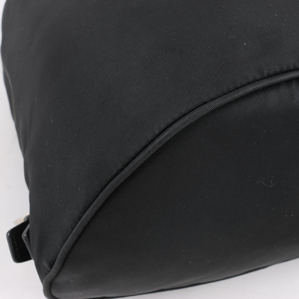 Prada Tessuto Fabric x Leather Backpack in Black
