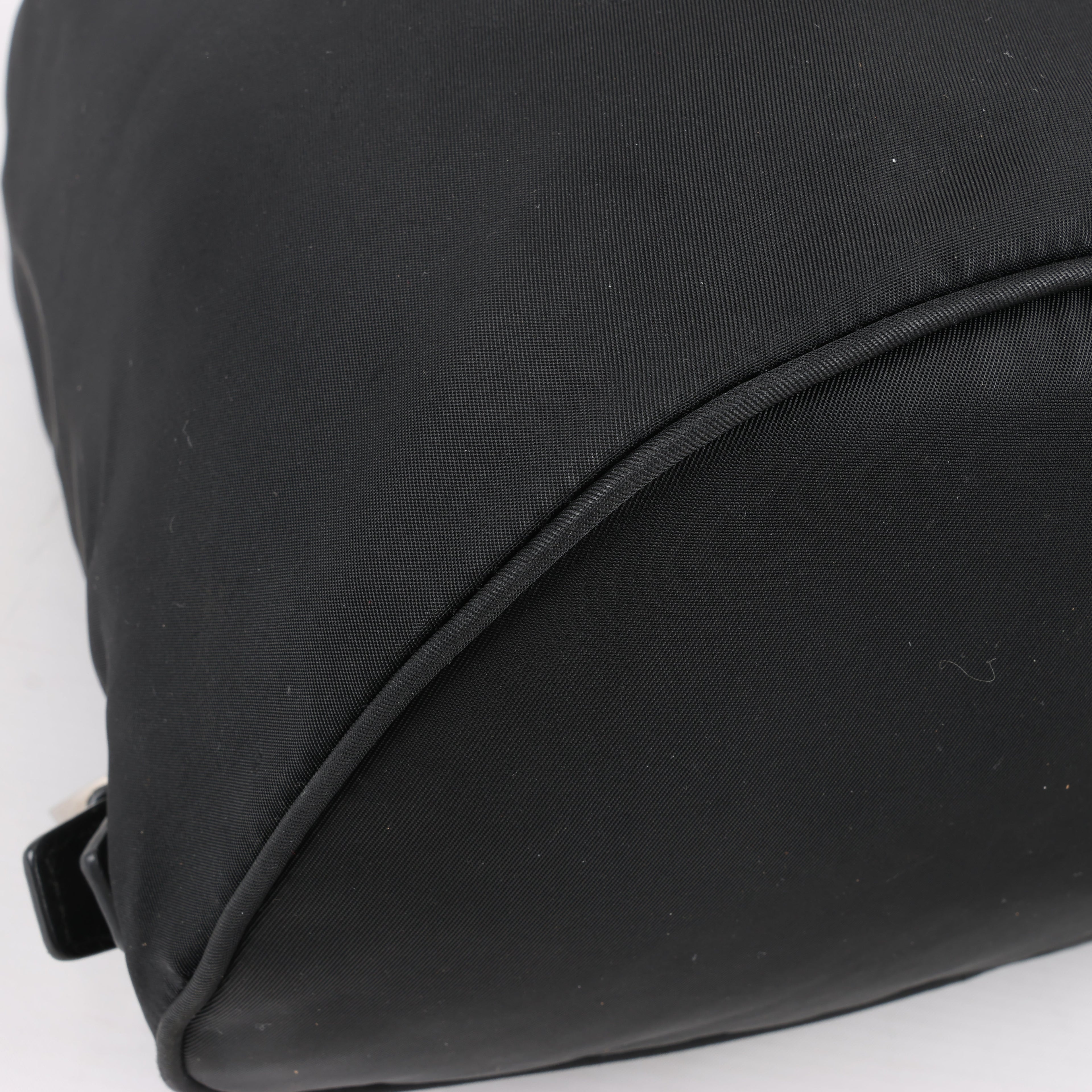 Prada Tessuto Fabric x Leather Backpack in Black