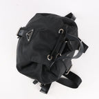 Prada Tessuto Fabric x Leather Backpack in Black