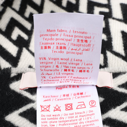 Valentino Garavani V logo Scarf Wool & Cashmere Black × White