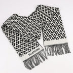 Valentino Garavani V logo Scarf Wool & Cashmere Black × White