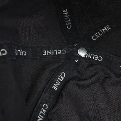CELINE Embroidered Logo Adjustable Hat in Black