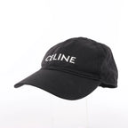 CELINE Embroidered Logo Adjustable Hat in Black