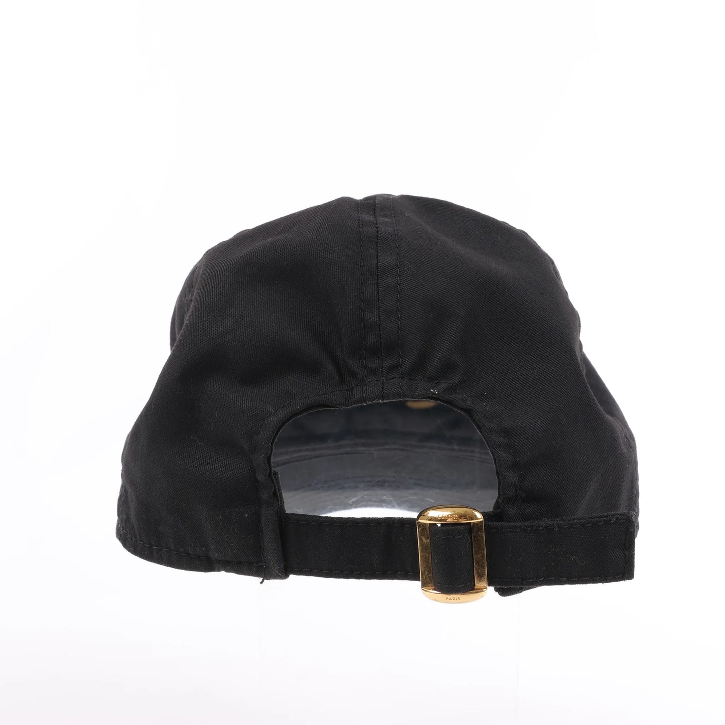 CELINE Embroidered Logo Adjustable Hat in Black