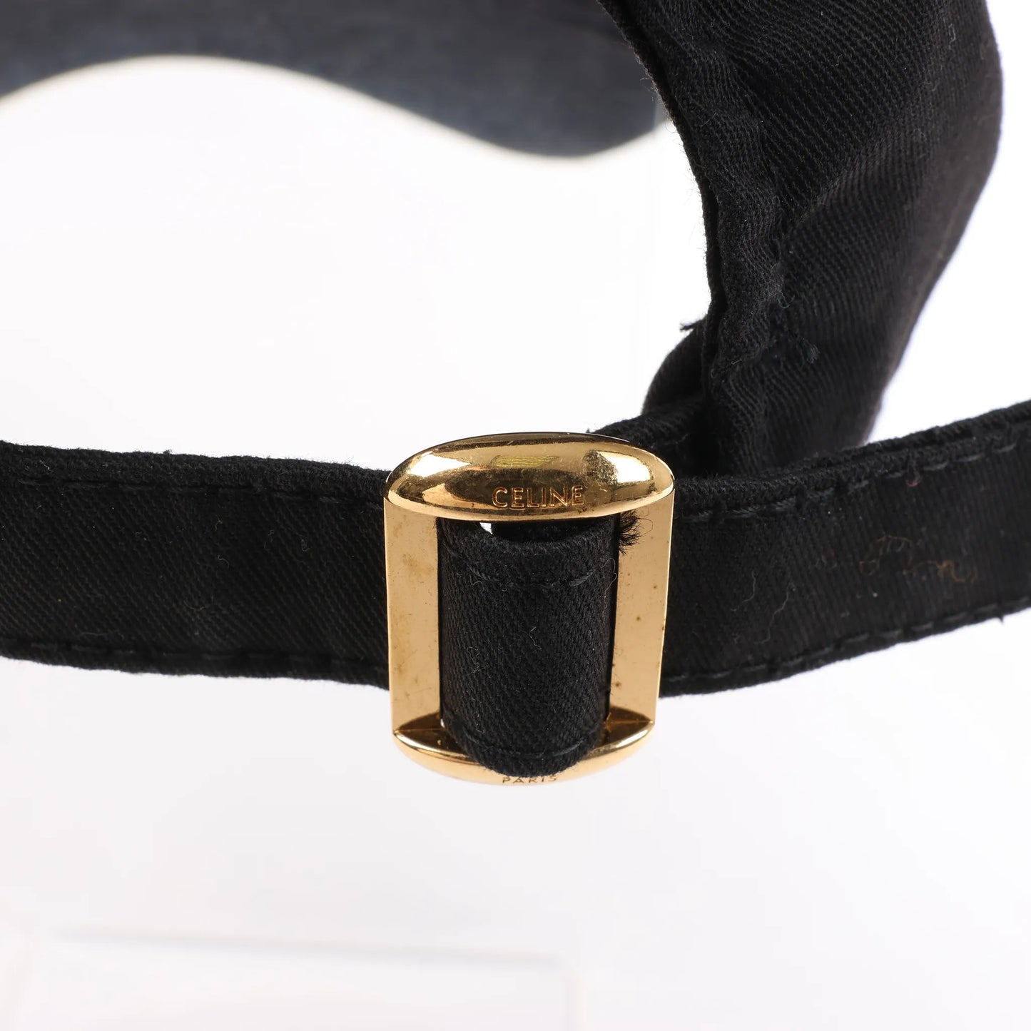 CELINE Embroidered Logo Adjustable Hat in Black