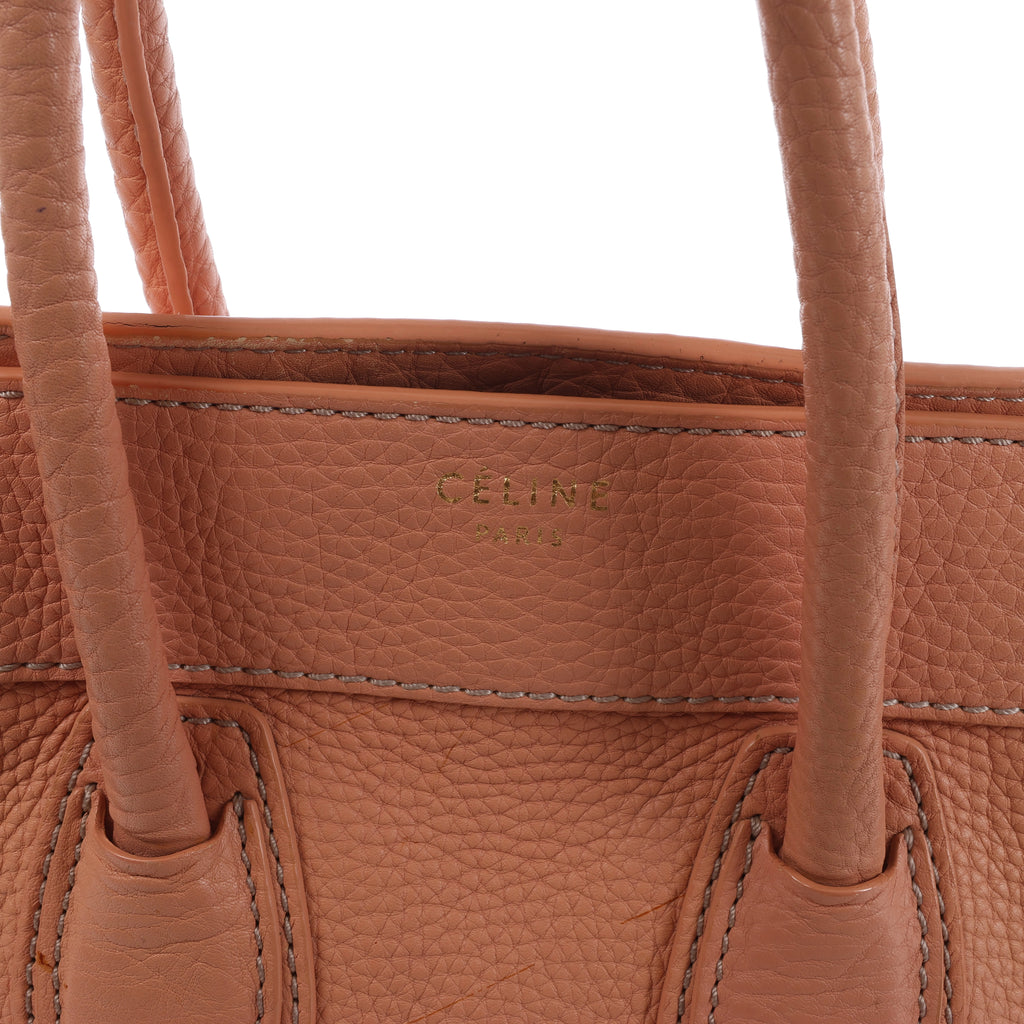 Bolso de mano Celine Luggage Micro Leather x Suede en negro y blanco