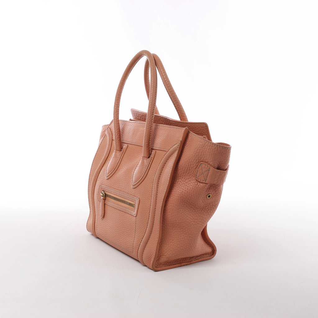 Bolso de mano Celine Luggage Micro Leather x Suede en negro y blanco